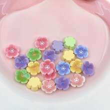 10/20 piezas Flor de cerezo y flor de melocotón de colores mixtos - Accesorios DIY para pendientes, pasadores de pelo, papelería, fundas de teléfono, llaveros, encantos de zuecos calados, pegatinas decorativas, suministros para hacer joyas (para adultos mayores de 14 años) - Multicolor - Ver 9