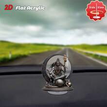 1 Bàn thờ thiền Shiva xoay phẳng 2D | Tượng thần Hindu bằng acrylic với đế sen, nốt nhạc, gậy ba mũi, thích hợp cho nhà cửa, văn phòng, phòng tập yoga - Trang trí tâm linh - A - Xem 5