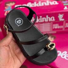 Molekinha Girls' Lightweight Comfortable Papete Sandals 26 To 36 Adjustable Buckle - 黑色 - 查看 3