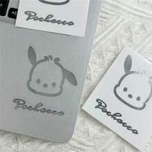 2 miếng dán kim loại hình hoạt hình Sanrio Kuromi, hình cốc nước kiểu Ins, chống thấm nước, dễ thương, dán túi xách, màu bạc. - Xem 3