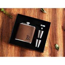 Petaca de cuero personalizada, regalo para padrinos de boda, mejor regalo para hombres, petaca de cuero, petaca para padrinos de boda grabada personalizada, petaca de boda, regalo para papá grabado, regalo para el novio, regalo para el novio, regalo para el esposo, regalo único para propuesta de padrino de boda y despedida de soltero, regalo para el Día del Padre, multifuncional, decorativa, reutilizable, refinada, de moda, de alta calidad, colorida, moderna, personalizada, única, crea una atmósfera cálida, decoración navideña, amor eterno - Multicolor - Ver 3