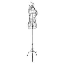 Buste de mannequin avec support métallique, buste féminin en fil de fer, mannequin vintage en fil de fer pour la décoration intérieure, petit format, hauteur réglable (noir) - A-Noir - Voir 10