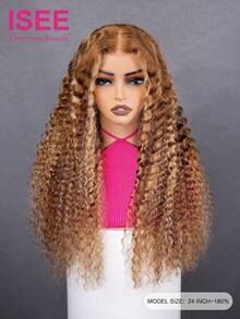 ISEE Hair Upgrade Wear And Go 无胶水波纹挑染 6*4 透明蕾丝闭合假发 钢琴色 未经加工真人发 180% 密度 18-28 英寸假发 自然无胶蕾丝假发 女士 - S4/27 - 查看 4