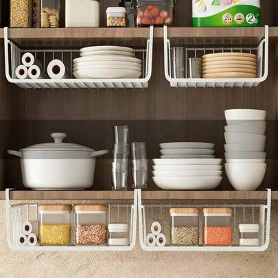 1个/2个/50个装现代立式储物柜，带可调节层板 - 坚固的金属结构和金属网面板，非常适合节省厨房和宿舍空间，包含可用于万圣节和圣诞节的储物篮。