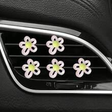 5pcs Transparent Hollow Flower Car Air Vent Decor, Fresh & Healing Fashion Lightweight, Women's Car AC Vent Decor, Fragrance-Free - For Decoration Only - Hollowed-out Small Flowers - View 9