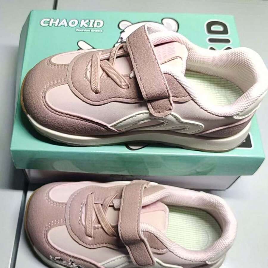 1双儿童轻便可爱休闲舒适时尚公主风运动鞋，软底百搭真皮鞋，适合幼儿 - 粉色 - 查看 1