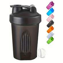 Protein Powder Shaker Cup With Mixing Ball, 13.5 Oz Leak-Proof Fitness Shaker Cup, Suitable For Fitness And Meal Preparation - màu đen - Xem 4