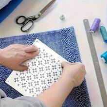 Sashiko Embroidery Quilting Stencils, Reusable Ivory PET Plastic Templates, 13cm Geometric Wave Star Textured Patterns, Craft Stencils For Fabric Wood Glass Canvas Paper Painting Scrapbooking Wall Decor Home Decoration Handmade Cards Wooden Signs - 13*13cm - View 3