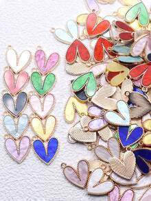 10个/20个/50个/100个随机混装合金桃心爱心吊坠 DIY饰品制作配件 - 心形 - 查看 4