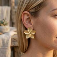 Gold Sunflower Earrings, Accessories, Holiday Gift - Gold - View 2