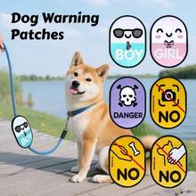 1pc Dog Leash Warning Patches - Interactive Hook & Loop Dog/Cat Alert Tags For "No Touch", "No Feed" Messages - Multicolor - View 2
