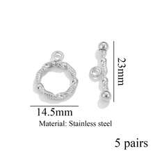 Ensemble de 5 pièces de fournitures de fabrication de bijoux DIY, collier et bracelet avec fermoir anneau rond à la mode en acier inoxydable plaqué or 18K - Multicolore - Voir 7