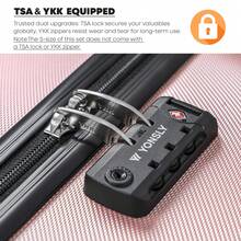 YONSLY 4‑Piece Suitcase Set 16/20/24/28 Inches With TSA Lock YKK Double Repair Zipper 4 Silent 360° Wheels Mesh Pocket Soft Rubber Handle For Trips - 玫瑰金 - 查看 7