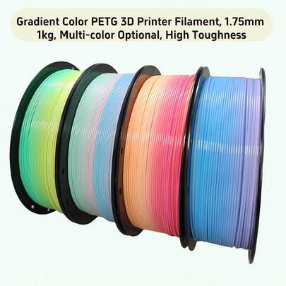 1kg Carrete de Filamento de Impresora 3D PETG de alta gama de 1.75mm, 99.9% compatible con impresoras FDM, efecto de degradado de arcoíris vibrante, empaque al vacío a prueba de humedad, compatible con proyectos creativos