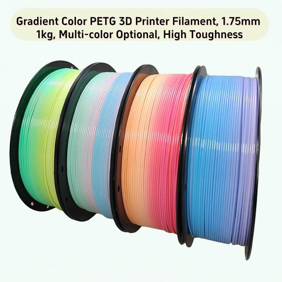 Cuộn 1kg nhựa PETG cao cấp 1.75mm dùng cho máy in 3D, độ tương thích 99.9% với máy in FDM, hiệu ứng chuyển màu cầu vồng sống động, bao bì hút chân không chống ẩm, hỗ trợ các dự án sáng tạo.