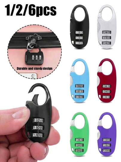 Khóa số 3 chữ số, khóa hành lý nhiều màu sắc, phù hợp với vali, ba lô, túi tập gym và tủ khóa, được làm bằng kim loại bền chắc, lý tưởng cho du khách, nhân viên văn phòng và những người đam mê hoạt động ngoài trời, bảo vệ hành lý thời trang, cũng thích hợp cho tủ khóa trường học, tủ đựng đồ thể thao, hàng rào, hộp dụng cụ, cửa ra vào, hộp và tủ.