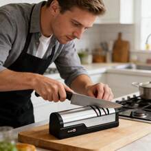 Professional USB Rechargeable Portable Electric Knife Sharpener, Adjustable 20 Degree Straight Blade Sharpener, For Kitchen Knives, Slicing Knives, Santoku Knives, Peeling Knives, Small Knives, Ceramic Knives Grinding And Polishing - Multicolor - View 2