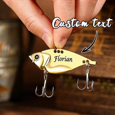 Custom Metal Fish Hook Bait Set, Fishing Buddy Gift, Personalized Fishing, Fishing Lure, Fishing Bait, Retirement Gift, Gift For Dad, Fishing Christmas Gift For Man, Without Battery