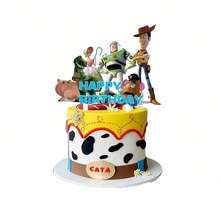 Cartoon Cake Decorating Set, Includes Cupcake Toppers For Birthday Party Dessert Table - Multicolor - View 4