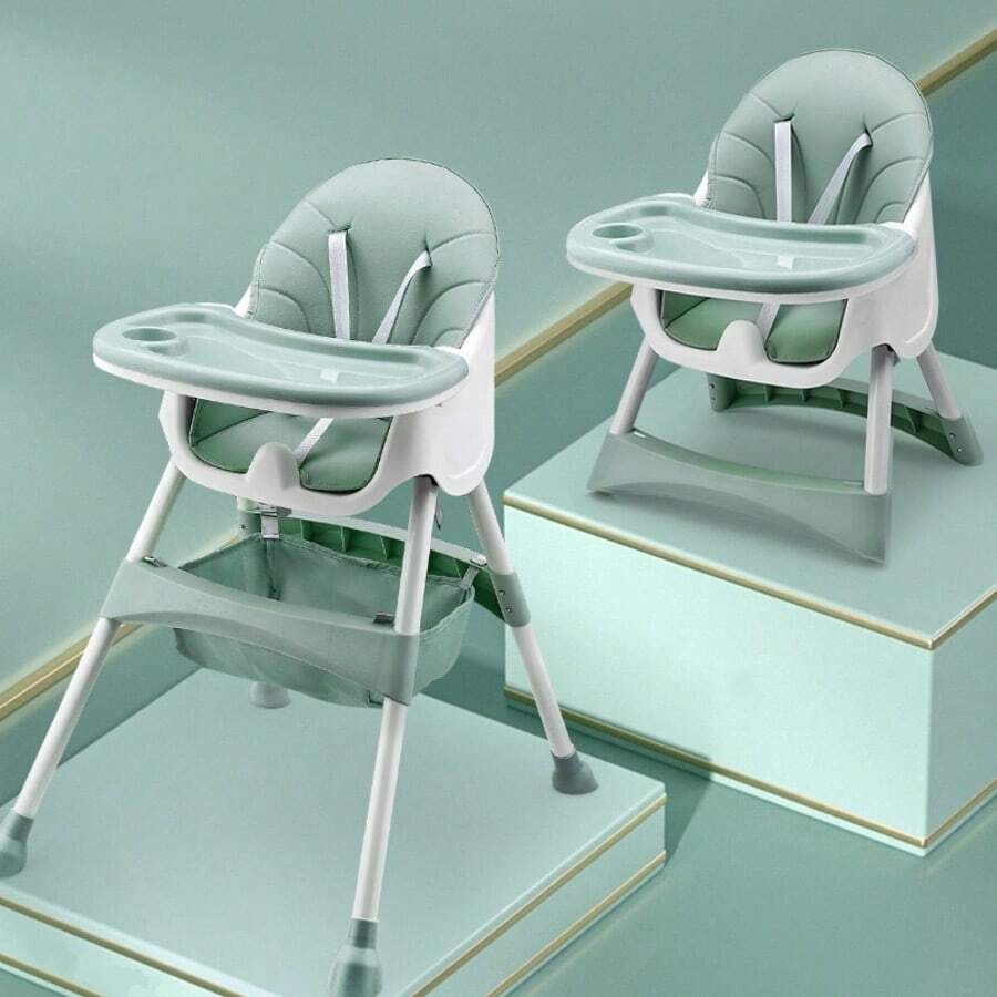3 In 1 Baby Products, Foldable And Portable, Very Suitable For Outdoor Dining And Play. The Foldable Seat Is Equipped With A Five-Point Pressure Fixing Device And A Double Plate. - Green - View 1