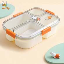 Miffy 4-Compartment Bento Lunch Box, Official Authorized Divided Meal Container For Students, Children And Adults, Cute Cartoon Plastic Lunch Box With 4 Locks, Leak-Proof, Microwave , School, Work, Picnic, Japanese Style Portable Meal Box With Transparent Lid, Heat-Resistant Divided Meal Box, Lightweight And Stackable, 2026 Popular Aesthetic Back To School Essential Gift For Girls And Boys - Multicolor - View 14
