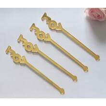 MEYA 20 varillas de Joy Swizzle varillas de remoción de Navidad decoración de boda agitadores de bebidas decoración de eventos fiestas bar espejo dorado - Espejo dorado - Ver 5