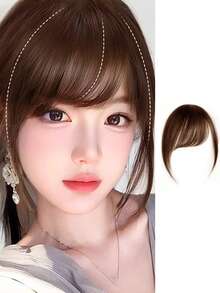 Natural Straight Synthetic Wigs Side Bangs High Temperature Fiber Women Clip-In Side-Swept Bangs Suitable For Women's Daily Wear And Gatherings - Side-swept Bangs In Multiple Colors - View 10