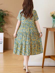 FANMUER Đầm hè dáng lửng in họa tiết phong cách Bohemian mới về dành cho nữ. - Màu Mù tạt vàng - Xem 5
