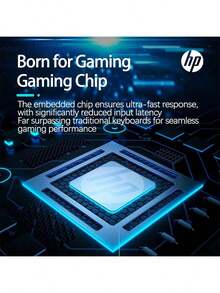HP GK100F Glacier Mechanical Keyboard: Ice Blue Backlighting, Blue Switches, 104-Key Layout, High-Value Gaming Keyboard, Eye-Catching Feature, As Used By Streamers - View 2