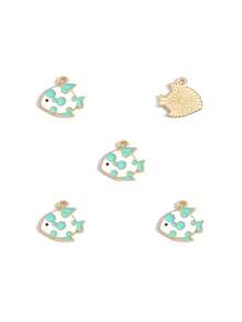 10pcs/20pcs/50pcs/100pcs Random Mixed Small Fish & Ocean Themed Zinc Alloy Dangle Jewelry Accessories, DIY Craft Supplies - Little Fish - View 18