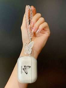 1 con bướm lấp lánh trong suốt + dây đeo hình bướm, tương thích với ốp tai nghe không dây Bluetooth Apple Pro 2/Pro thế hệ 1/2/3, ốp mềm sáng tạo cho thế hệ thứ 4. - Nhiều màu - View 8