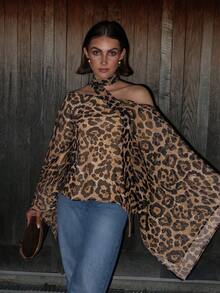 最新款豹纹宽松休闲女式衬衫，春夏款 - 彩色 - 查看 7