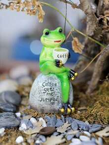 1pc Frog Sculpture, Garden Decor, Frog Statue Ornament, Potted Plant Decoration, Garden Frog Figurine, Fairy Garden Accessory, Home Balcony Lawn Patio Decor - Multicolor - View 7