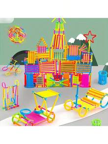 200pcs Magic Connecting Rod Building Set, STEM Construction Toy, DIY Interlocking Building Blocks, Educational Puzzle Toy For Kids, Logic Training Learning Toy, Classroom Reward, Party Favor, Birthday Gift, Christmas Gift - Multicolor - View 8