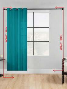 1 buah Tirai Tipis, Melembutkan Pencahayaan, Berlubang, Bagian Atas dengan Lubang Pengait, Semi-Transparan, Dapur, Cocok Untuk Rumah Atau Kantor, Kamar Tidur, Balkon, Ruang Tamu, Warna Polos, Produk Baru, Minimalis, Rustik - Hijau - View 45