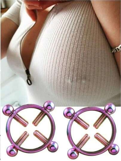 1 pieza Joyería de piercing falso de acero inoxidable con clip ajustable sin perforación para mujeres, color plateado