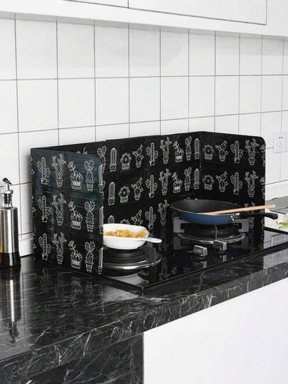 1 tấm chắn bếp bằng nhôm chịu nhiệt cao, đa chức năng, có thể gập lại, đồ dùng nhà bếp
