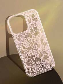 1pc 1pc Romantic Lace Pattern Soft Transparent Airbag Phone Case, Compatible With IPhone 11/12/13/14/15/16 Pro Max Iphone 17 Pro Max Case - 彩色 - 查看 2