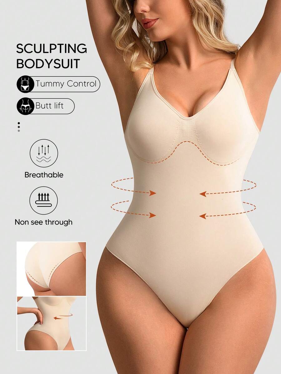 Suprenx 1 bộ jumpsuit nữ tối giản giúp thon gọn vòng eo, kiểu Hàn Quốc, thích hợp mặc lót bên trong trang phục lễ hội.