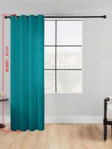 1 buah Tirai Tipis, Melembutkan Pencahayaan, Berlubang, Bagian Atas dengan Lubang Pengait, Semi-Transparan, Dapur, Cocok Untuk Rumah Atau Kantor, Kamar Tidur, Balkon, Ruang Tamu, Warna Polos, Produk Baru, Minimalis, Rustik - Hijau - View 28