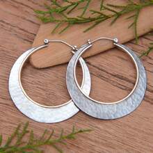 DIYCCPC Vintage Minimalist Round Copper Earrings, Classic Hoop Earrings, Exquisite Accessory For Daily Gatherings - Silver - View 1