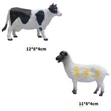 2pcs Miniature Farm Animal Realistic Model, Cow, Sheep, Duck, Puppy, Piglet Figurines - Multicolor - View 16
