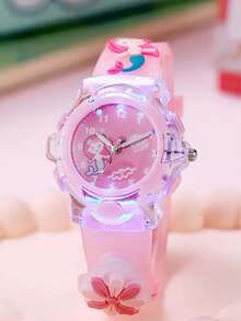 1pc/Set Mermaid Luminous Jelly Watch, Multi-Color Silicone Flashing Light Quartz Wristwatch For Teens, Suitable For Daily Wear, Gifts, Year-End Promotion, Online Exclusive, Birthday Present - Multicolor - View 10