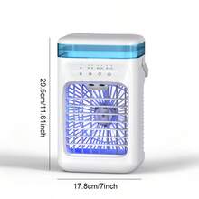 Ventilador portátil, Mini ventilador de mano, Ventilador con función de cambio de color RGB, Función de luz nocturna de 7 colores, Ventilador de escritorio silencioso, Ventilador de carga tipo C, Función de temporizador, Ajuste de 3 velocidades, Flujo de aire de varios ángulos, Adecuado para dormitorio, habitación, exterior, hogar, esencial de verano, alivio del calor - Más - Ver 3