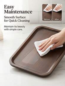 1个竹制托盘、水果托盘、木制甜点托盘、木制咖啡牛奶小吃托盘、蛋糕托盘、奶酪托盘、木制茶托盘、面包托盘、早餐托盘 - 紫紅色 - 查看 10