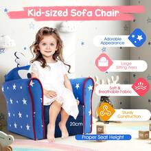 COSTWAY Kids Armchair With Soft Cushion And Cute Pattern, Blue - Blue - View 8