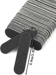 10/100 chiếc dũa móng tay mini màu đen dùng một lần - Dũa móng tay hai mặt có giấy nhám dùng cho làm móng tay và móng chân. - màu đen - Xem 1