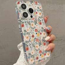 Funda para teléfono: 1 unidad de funda transparente con diseño floral y botánico, con cojín de aire y cobertura total, de TPU, para iPhone 16/15/14/13/12/11 Pro Max/XR, teléfonos móviles, bolsos, accesorios para móviles, fundas para teléfonos, decoración de interiores, accesorios, fundas transparentes para teléfonos, verano, correas para teléfonos, fundas para teléfonos de hombre, fundas negras para teléfonos, fundas rosas para teléfonos, funda para móvil para hombre, funda para móvil para mujer, protección para teléfonos móviles, accesorios de playa, artículos con diseño de fresa, fundas protectoras para teléfonos. - Estilo (1 pieza) - Ver 2