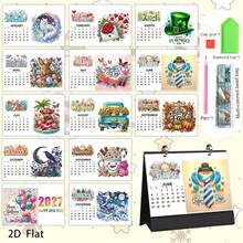 2027 Calendrier de peinture de diamant à motif mignon pour les vacances, Calendrier du Nouvel An, Calendrier de bureau, Chaque page a des motifs différents, Fait main créatif, Support de calendrier pour décoration de bureau, salon, Décoration de vacances, Cadeau pour petite amie, Cadeau sincère, Cadeau parfait, Cadeau de Nouvel An, Cadeau de Noël - Ensembles - Voir 29