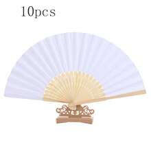 10支夏季必备折叠纸扇，白色和彩色款式，便携式手持扇，适用于婚礼、派对、洗礼仪式、新娘礼物、DIY装饰和摄影道具、节日、旅行 - 彩色 - 查看 13
